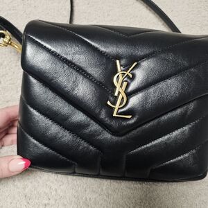 Yves Saint Laurent Black and Gold Crossbody Bag